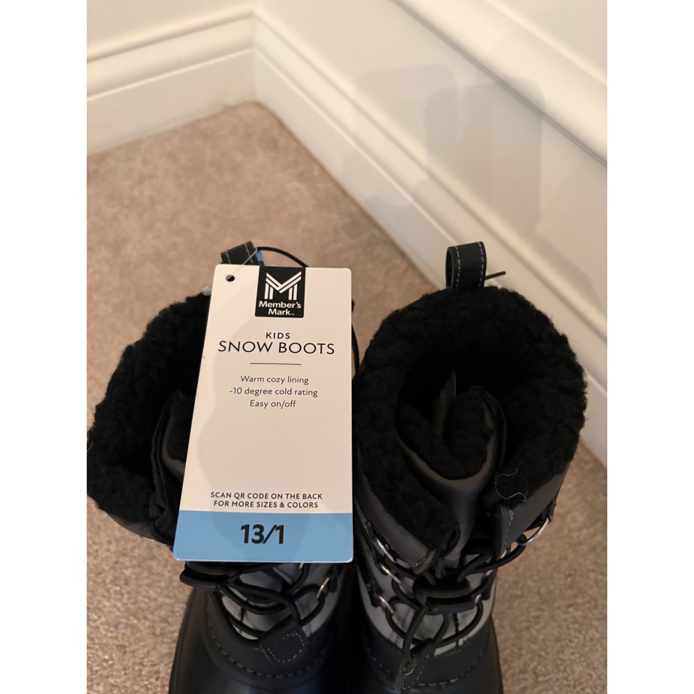 Member's Mark Kids Snow Boots Black Ombre Size 13/1 New -10 Degree Cold Rating - Picture 3 of 7